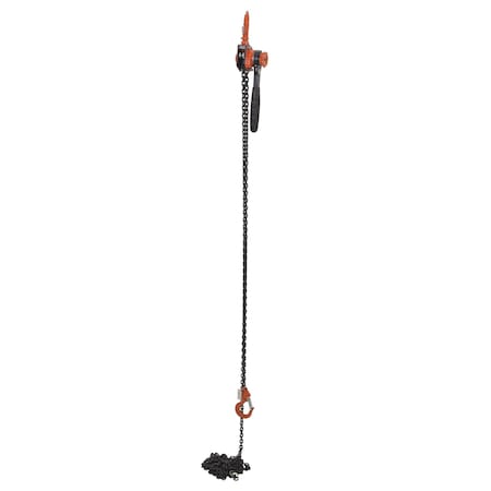 Vestil Economy Lever Hoist, 1K, 20 ft., 1000 lbs Load Capacity, 20 ft Hoist Lift, Hook ELH-10-20